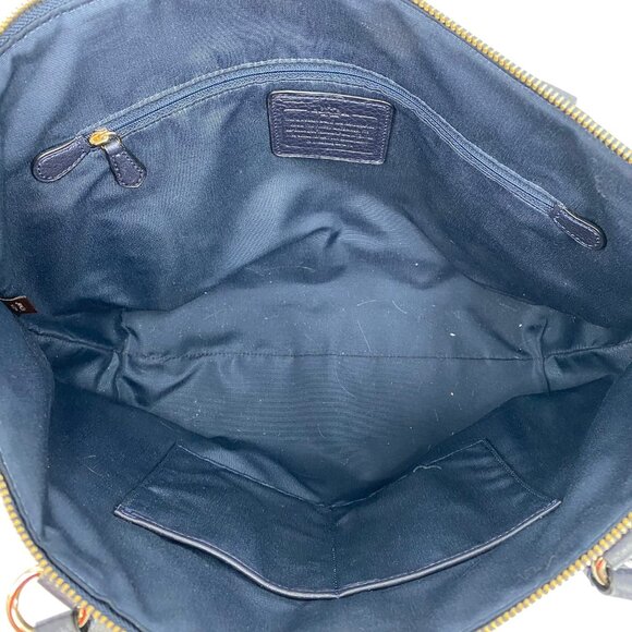 Coach Blue Leather Tote Bag | Stylish Everyday Essential - Picture 8 of 9